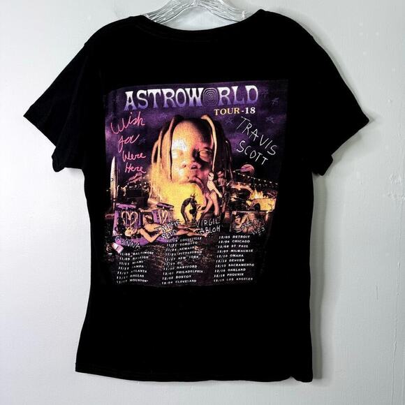 Travis Scott 2018 Astroworld Tour Wish You Were Here Concert T-Shirt Men's Sz S - Picture 1 of 11